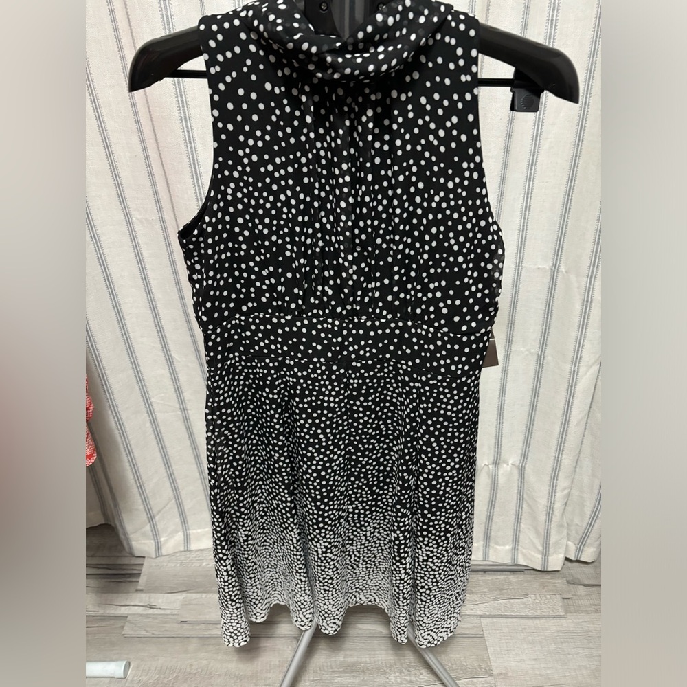 Black and White Polka Dot Sleeveless Dress